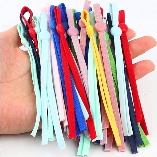 100Pcs Mask Elastic Band Rubber Rope Ear Hanging Rope Adjustable DIY Mask for Face Black Elastic Sewing Mask Craft Accessories