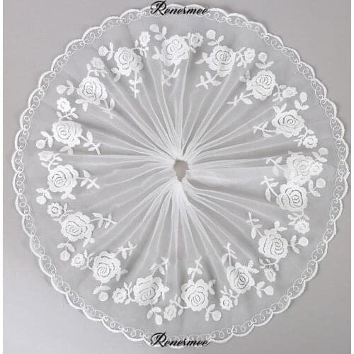 30Yard Roses Stereotype Mesh Trims Embroidery Lace Garment Fabric Skirt Accessories Accessories 20CM