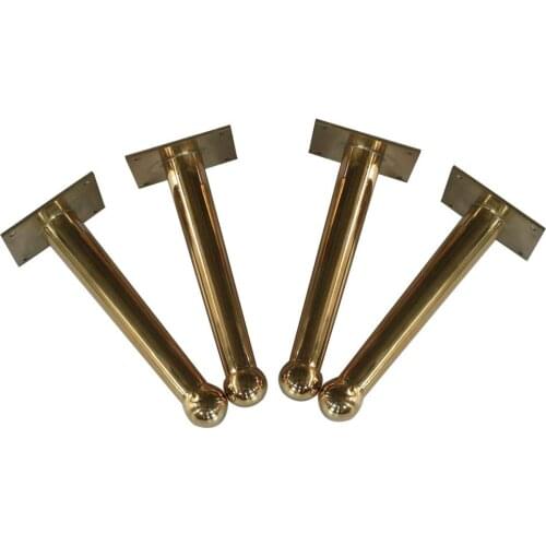 4Pc Metal Support Table Legs Gold Straight Cone Sofa Feet Suitable for Coffee Table/Chair/Cabinet Stainless Steel Furniture Foot