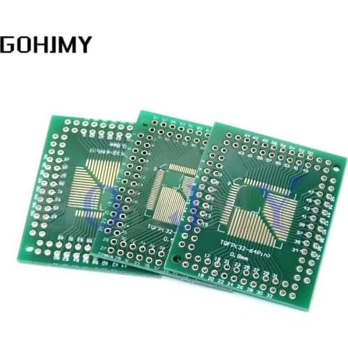5PCS FQFP TQFP 32 44 64 80 100 LQFP to DIP Transfer Board DIP Pin Board Pitch Adapter