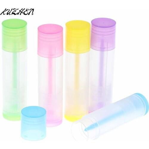 5Pcs 5ml Lipstick Tube Lip Balm Containers Empty Cosmetic Containers Glue Stick Clear Travel Bottle