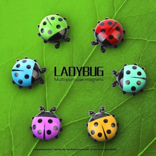 6pcs/set Ladybug cartoon fridge magnet set creative refrigerator magnets stickers strong neodymium Magnetic office stickers