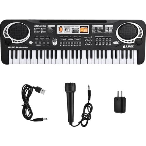 61-Key Electric Digital Music Electronic Key Board Piano Musical Instruments Kids Gift Toy with Microphone Instrument US Plug