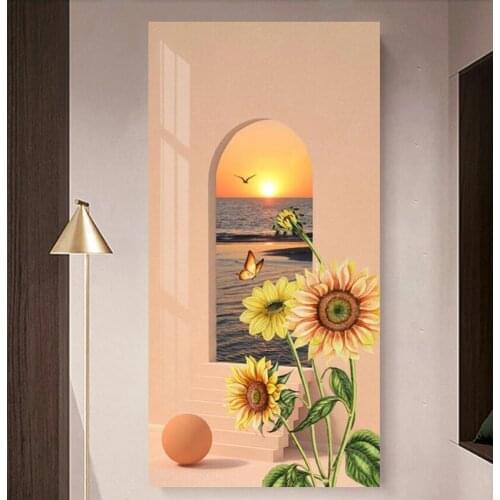 Abstract Painting Canvas Sunflowers Landscape Print Pictures Room Posters Wall Art Decor For Living Room Bedroom Decoration
