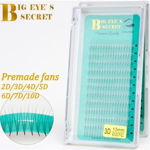 Big Eyes Secret 2D-10D Lashes Volume Eyelashes hand-made natrual black Eyelash Extensions Faux Mink premade fans Lashes