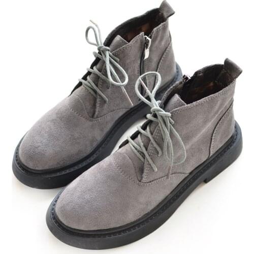 Martin Boots British Wind Autumn And Winter Retro Short Shoes Flat Round Head Wild Korean Version Of The Thin Ankle Boots