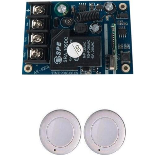 DC12V 24V 36V 48V 10A 1CH Wireless Remote Control Switch System Receiver & 2*White wall Panel Sticky Remote
