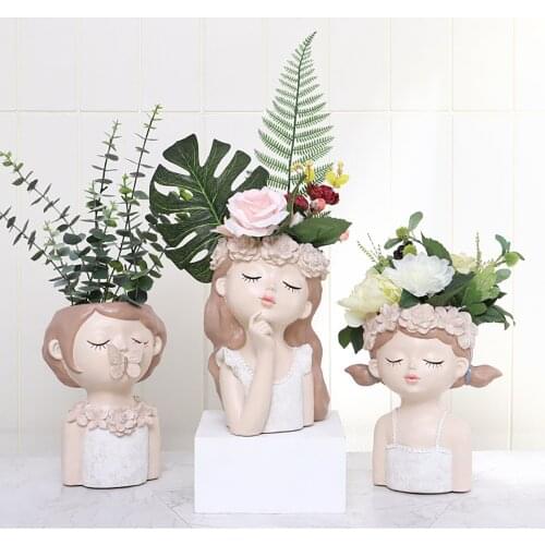 Creative Crafts Desktop Vase Ornament Little Fairy Shape Multifunctional Home Decoration Vase Flower Planter Birthday Gifts