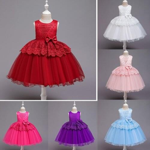 Childrens dresses Toddler Baby Kid Girls Patchwork Ruffles Tulle Lace Party Dress Princess Dresses платья для девочек Dress