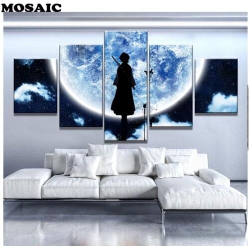 DIY Diamond Painting"5 Pieces Japanese samurai"Mosaic painting diamond Embroidery 5D Square/Round Drill wall decor gift