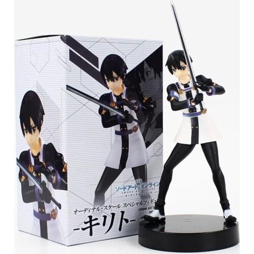 18cm Sword Art Online Kirito Figure Toy Kirigaya Kazuto Anime Gun Gale Online Model Doll Gift for Children