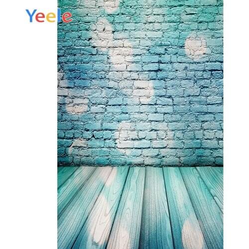 Yeele Brick Wall Blue Grunge Wood Floor Photographic Backgrounds Professional Camera Photography Backdrops For The Photo Studio