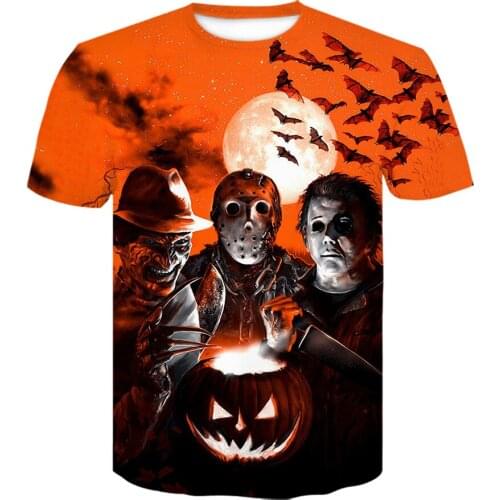 Printed T-shirt 2021 summer new beer skull mens and womens short-sleeved 3D printed black top casual breathable clothing