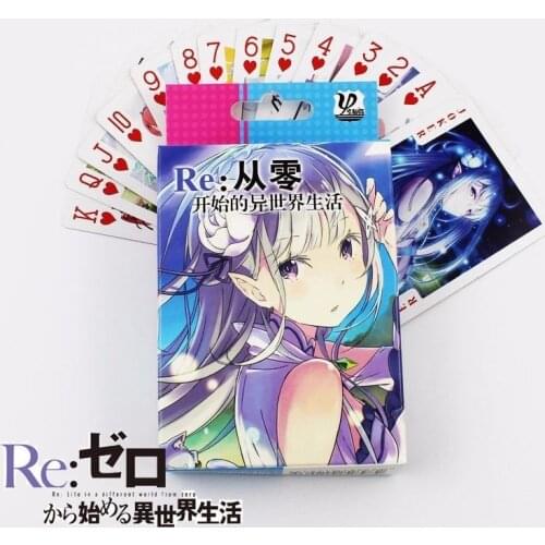 Anime Re Zero Poker Cards Playing Cards Deck Poker Cards With Box Collection Halloween Cosplay Poker Cards Christmas Gift