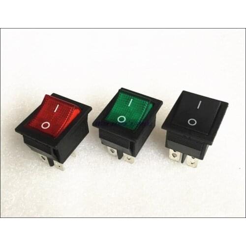 KCD7 Latching Rocker Switch Power Switch I/O 4 Pins With Light 16A 250VAC 20A 125VAC 31 x 25 x 35mm Brand New