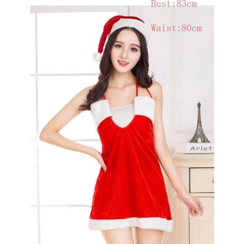 Sexy Lingerie Babydoll Set Dress With Hat Women Santa Fancy Dress Costume Cosplay Outfit Christmas Underwear Babydoll Erotic