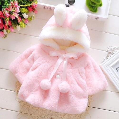 2019 spring autumn Girls Kids Boys Cute little rabbit fur shawl jacket coat comfortable cute baby Clothes Children Clothing 20W