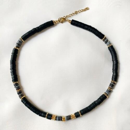 Man Natural Stone Silicone Piece Stitching Necklace Handmade Polymeric Collier Femme 2021 Surfer Necklace Tribal Jewelry Gifts