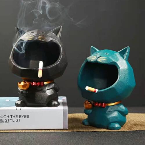 Plutus cat ashtray Ceramic furnishing articles home decor high-capacity soot ashtray outdoor cigar ashtrays funny ashtray
