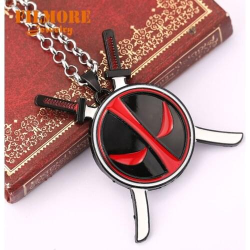 Latest Vogue Movie Jewelry Superhero Deadpool Necklace Enamel Mask Necklace For Men Women Punk Pendant Necklace