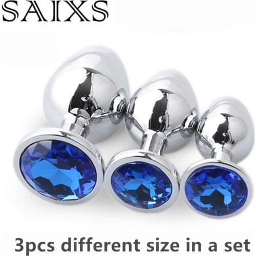 3pcs Metal Anal Plug Butt plug Anal Sex toys 3 size in a set