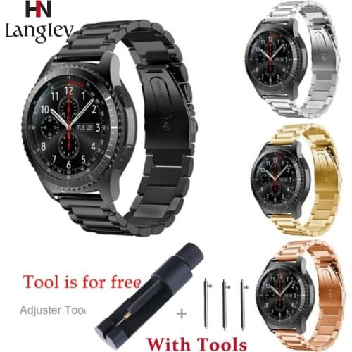 18mm 22mm 20mm 24mm Watch Band Strap For Samsung Galaxy 3 Watch 42 46mm GEAR S2 S3 Active2 Classic quick release Stainless Steel