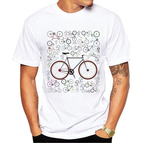 TEEHUB Hipster Bikes Printed Men T-Shirt Short Sleeve Fashion Bicycle Tshirts Street t shirts Cool Essential Tee