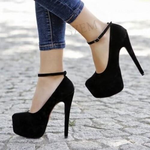 DOBANER SUPER Women Platform Pumps Black Stiletto High Heels Cosplay Scarpe Donna Tacco Female Shoes Woman Plus Size 42 46 47 52
