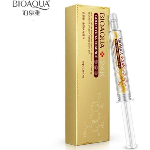 Bioaqua 24k Gold Foil Skin Care Brand Hyaluronic Acid Liquid Moisturizing Serum Anti Wrinkle Anti Aging Collagen Essence Oil