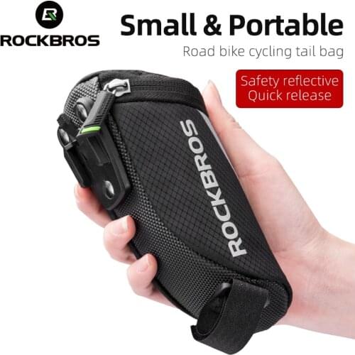 ROCKBROS Bicycle Bag Cycling Portable Nylon Mini Tail Pocket Small Reflective Seat Saddle Rear Package MTB Road Bike Accessories