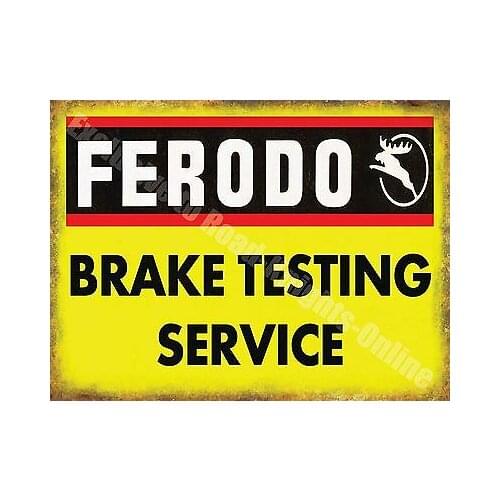 Vintage Garage, 67 Ferodo Brake Service, Old Car Classic, Medium Metal Tin Sign