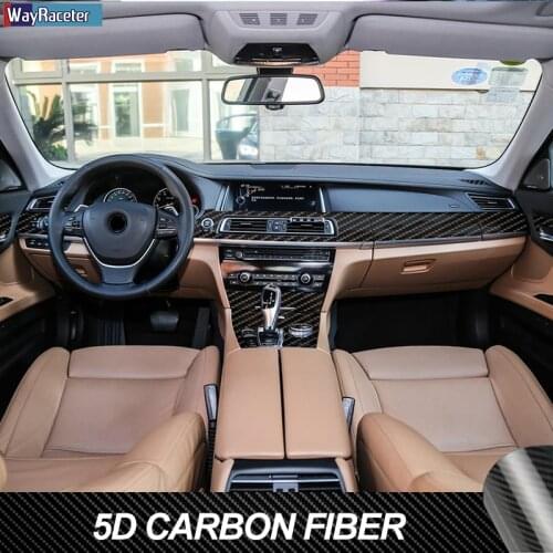 Anti Scratch Car Interior Trim Protective Film 5D Carbon Fiber Vinyl Sticker For BMW 7 Series F01 F02 2009-2015 Accessories