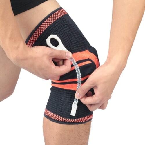 1pc 3D Weaving Silicone Knee Pads Supports Brace Volleyball Basketball Meniscus Patella Protectors Sports Safety Kneepads