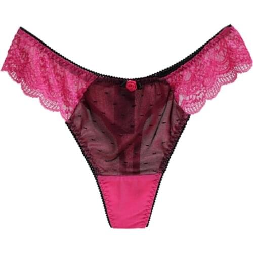 1PC Sexy G-String Lace Panties Ladies Hollow Ruffled Print Breathable Hip Low Waist Briefs