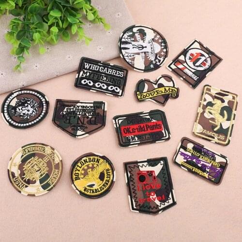 1pcs Camouflage Theme Embroidered Patches Sew Applique Stickers Badge Accessories Decoration Denim Clothing Handbag