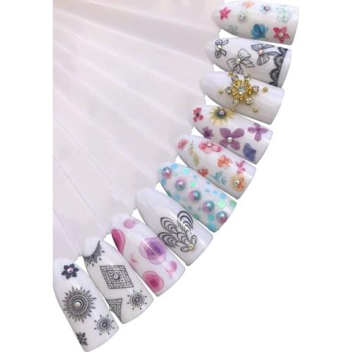 YWK 10 Sheets Water Decal Nail art Nail Sticker Slider Full Cover Sun Flower Daisy Lily Jasmine Primrose