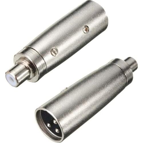 10pcs 3pin XLR Male to RCA Mono Female jack Plug Mic/Amp audio Adapter metal