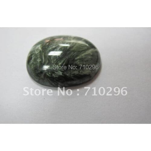 2pc Natural Seraphinite Semi stone Jewelry Cabochons13x18mm Oval Gem stone Cabochon