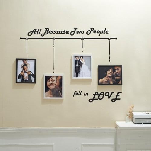 Wall Living Room 4 Boxes Photo Frames Wall Combo Bedroom Photo Frame Wall Creative Set Television Background Home Decoration