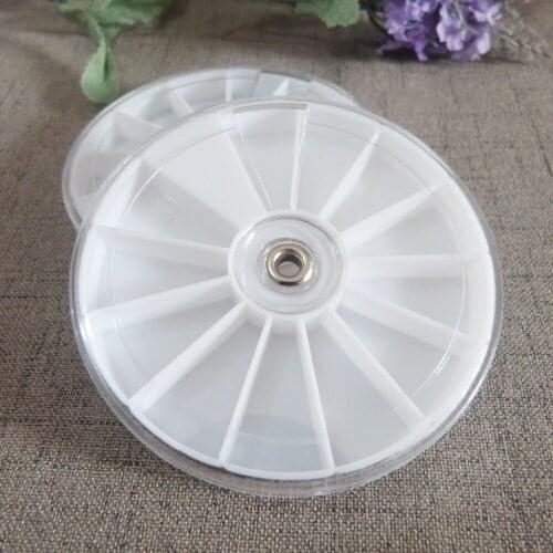 80mm round shape clear 12 grids empty disassembly plastic box for diy Storage doll toy nose eyes materiels--5pcs/lot