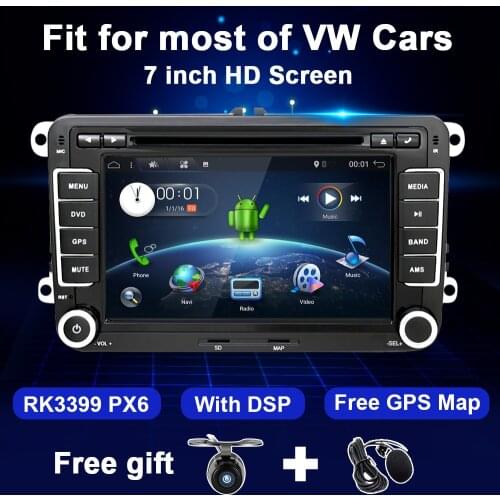 Android 10 Car Radio GPS For VW Passat B6 CC Volkswagen Polo Sedan Touran Skoda Octavia Amarok Golf 5 6 Multimedia DVD 2 Din DSP