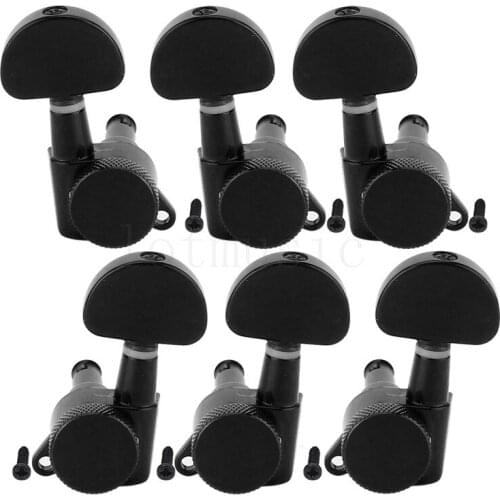 Guitar Locking Tuners Tuning Pegs Keys Machine Heads for Electric Acoustic Parts Black 3L3R