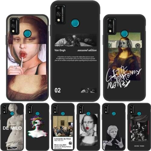 Honor 9X Case Mona Lisa Art David Black Case For Huawei Honor 9X Pro 9 Lite 9i 9A Play 4 4T Pro 3 View 30 20 X10 Note 10 Covers