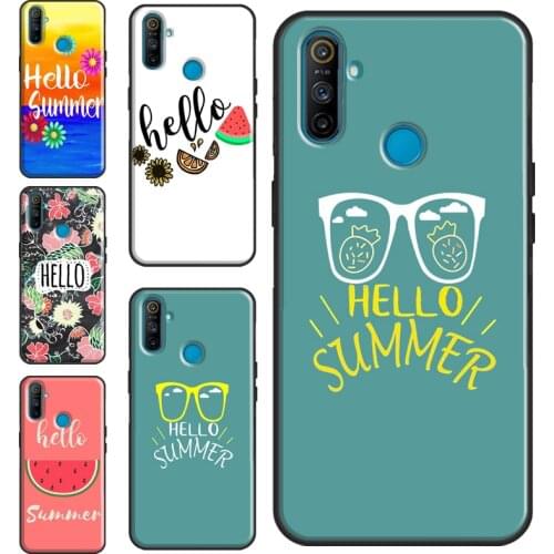 Hello Summer Flowers For OnePlus 9 8 Pro 7 Nord 9R 8T Case Cover For Realme 8 Pro 7 6 Q3 C3 C11 C15 C21 GT Neo