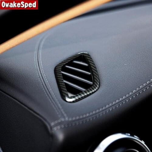 Carbon Fiber Color Dashboard Air Conditioning Vent Frame Decoration Cover Trim For Mercedes Benz GLA X156 CLA C117 A Class W176