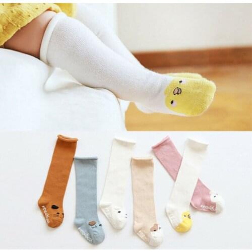 Spring Autumn Unisex Baby Boy long Socks Fashion cartoon cat/bunny/fox squirrel Children Sock knee high Cotton Kids Girl Socks
