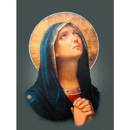 Virgin Mary in Prayer Diamond Painting Round Full Drill Religious Figure Nouveaute DIY Mosaic Embroidery 5D Cross Stitch Gifts