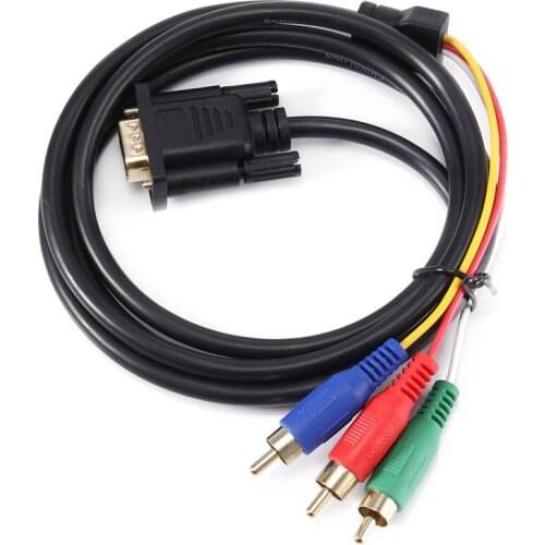 1.5m VGA to 3 RCA Lead Connector Cable for TV PC Laptop Computer GDeals