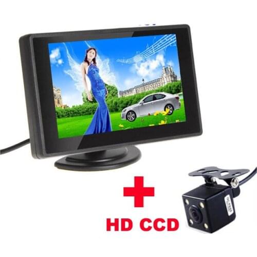 Waterproof 480TVL 2.8mm 170 Lens Angle CMOS Car Rearview Parking Camera With 4.3 Inch TFT LCD Monitor For Reversing Backup Cam