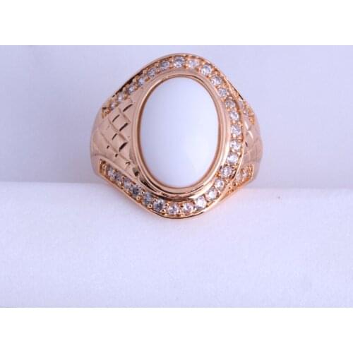 Love Monologue White imitation Gem & Cubic Zirconia Oval Yellow Gold Color Rings for Unisex X0454 Fast Shipping & Jewelry Bag